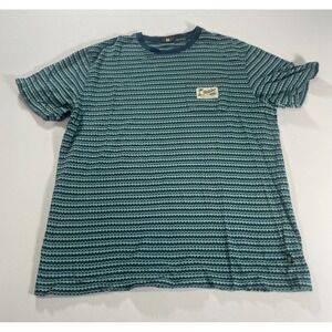 Howler Brothers Pocket T Shirt Jacquard Teal Striped Short Sleeve Mens Size L